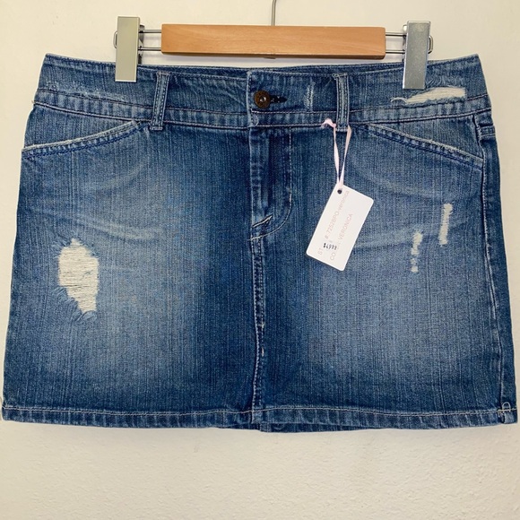 Celebrity Pink Denim Distressed Mini Skirt - Picture 1 of 4